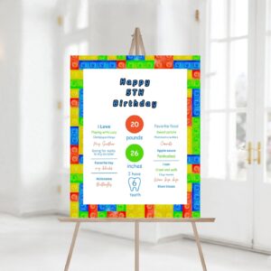 Editable Building Blocks Birthday Party Building Bricks Kids Birthday Building Blocks Theme Milestones Sign party Sign