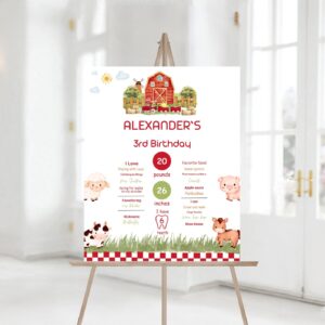 Farm Birthday Party Milestone Sign, Farm Animals Birthday Custom Milestone Sign, Farm, Barnyard, Printable, download 080