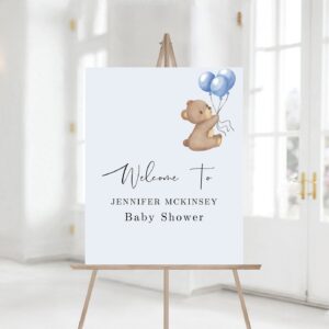 We Can Bearly Wait Welcome Sign, We Can Bearly Wait Baby Shower, Teddy Bear Baby Shower Editable Sign, We Can Bearly Wai