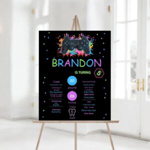 Editable Gaming Birthday party Milestones Sign, Gaming party, Gamer birthday party Sign Decor 1182