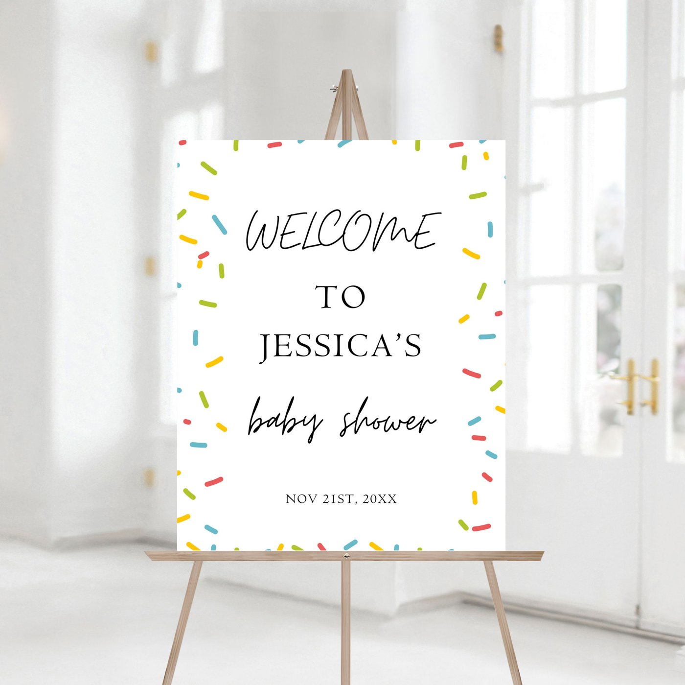 Editable Sprinkle Baby Shower Welcome Sign, Printable Sprinkle Baby Shower Welcome Sign, Printable Baby Shower Sign 1203