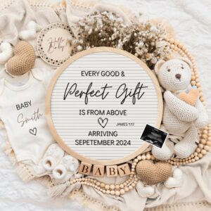 Neutral Pregnancy Announcement Digital | Scripture Baby Announcement | Social Media Facebook Instagram | Editable Templa