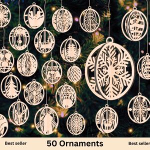 Bundle of 3D Christmas Ornaments, Tree Decorations Craft Set, Hanging Bauble with Snowy Scene, Christmas ornaments, best