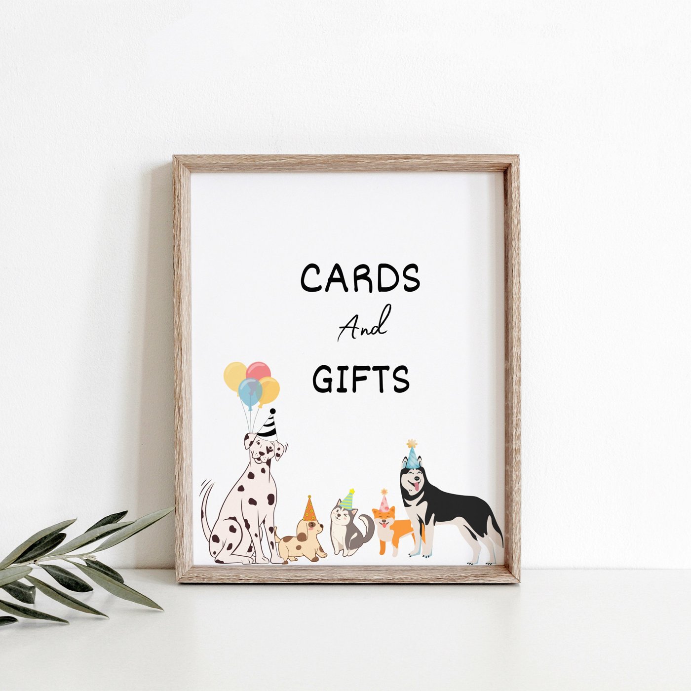 Editable Dog Birthday Party Simple Table sign, party sign, Puppy Pink Pawty Birthday Animal Pet Vet Party sign Cards and