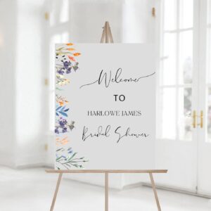 Bridal Shower Welcome sign Template, Wildflower Bridal Shower Spring Florals Shower Download, Bridal Brunch, welcome si