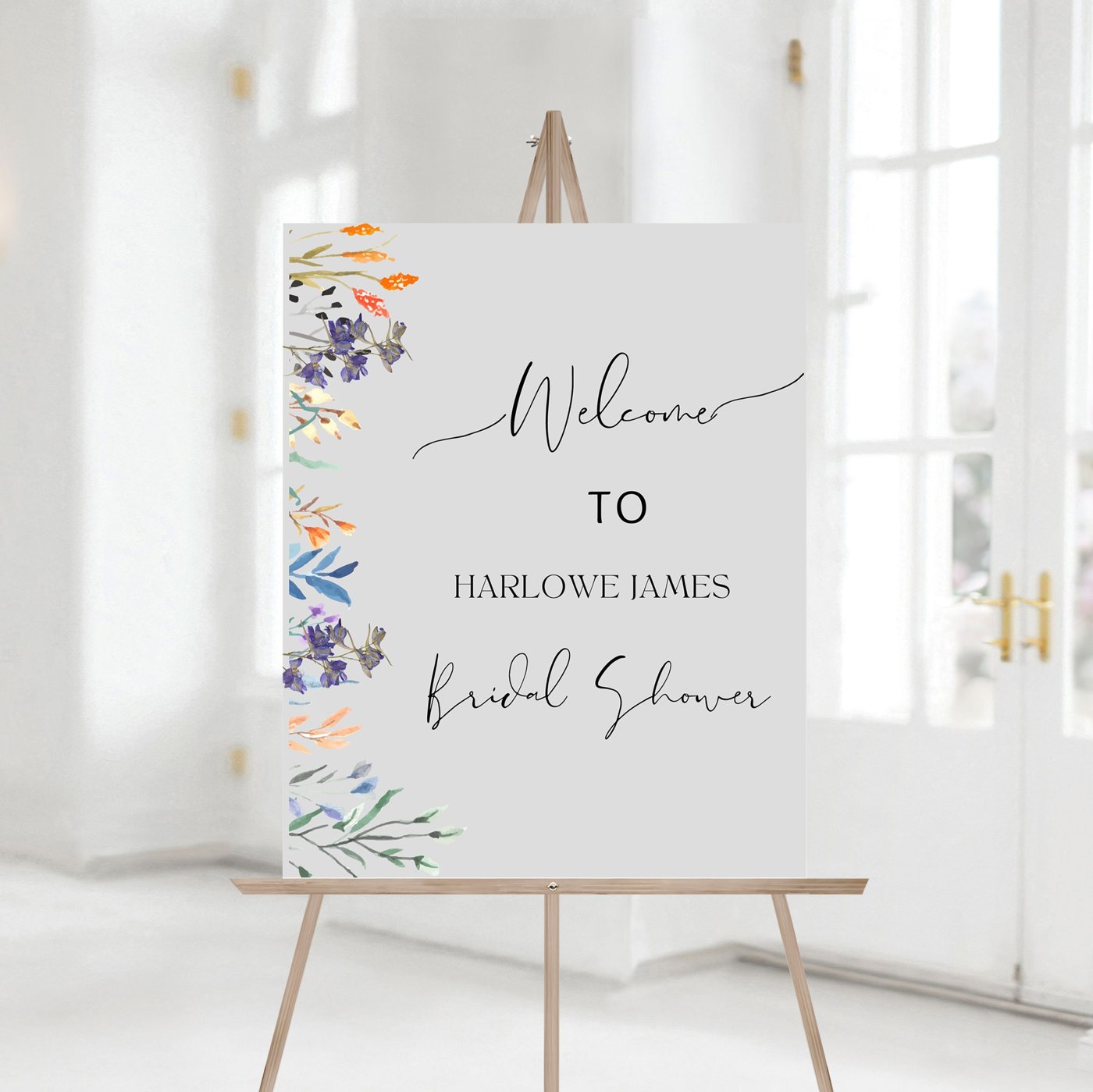 Bridal Shower Welcome sign Template, Wildflower Bridal Shower Spring Florals Shower Download, Bridal Brunch, welcome si
