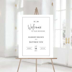 Monogram wedding Welcome Sign Template, Modern wedding sign printable, welcome sign download, Boho Wedding photo 1141