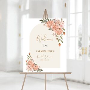 Pampas Grass Bridal Shower Welcome Sign, Boho Bridal Shower Customize Sign, Bridal Shower Welcome Template, Printable br