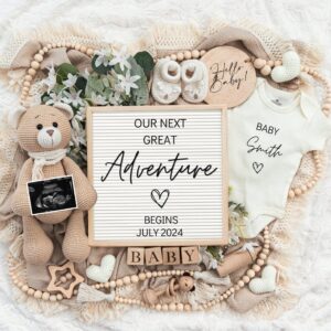 Neutral Pregnancy Announcement Digital | Boho Baby Announcement | Social Media Facebook Instagram | Editable Template |
