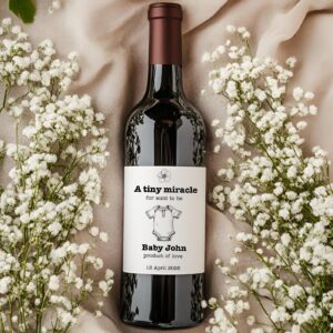 Editable Baby shower Milestone Wine Label Instant Download, Mommy Milestone Bottle Label, Baby Shower Bridal Gift Basket