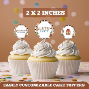 Editable Cowboy 1st Birthday Cake topper – First Rodeo Party Set, Western Theme Template for Boy’s Milestone Celebration
