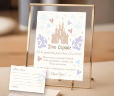 Editable Dinseyland First Birthday Time Capsule Sign and Card, Magic World Party Decoration, Dinseyland Birthday, Digita