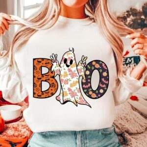Retro Spooky Boo Png, Halloween png, Girly Halloween png, Spooky Season Png, Halloween Vibes Png, Aesthetic Png, Hallowe