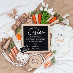 Easter Pregnancy Announcement Digital, Spring Baby Announcement, Gender Neutral Template, April Boho Reveal, Easter is E
