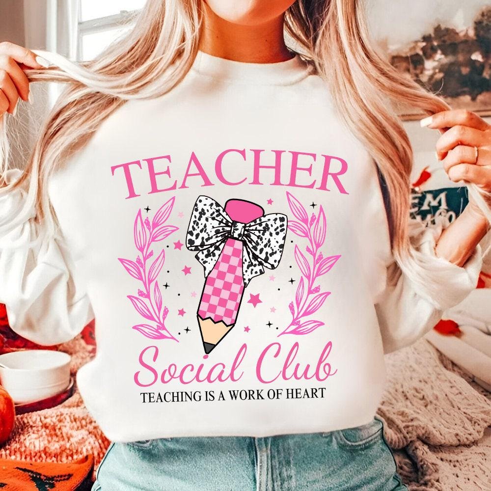 Retro Halloween Teacher social club Png, Halloween png, Girly Halloween png, Spooky Season Png, Halloween Vibes Png