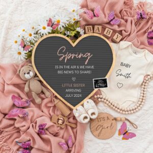 Spring Girl Pregnancy Announcement Digital Baby Announcement Girl Gender Reveal Social Media Reveal Template Its a Girl