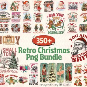 Retro Christmas PNG Bundle, Christmas Shirt PNG, Santa png, Christmas Sublimation, retro png, Bundle PNG | Santa Claus S