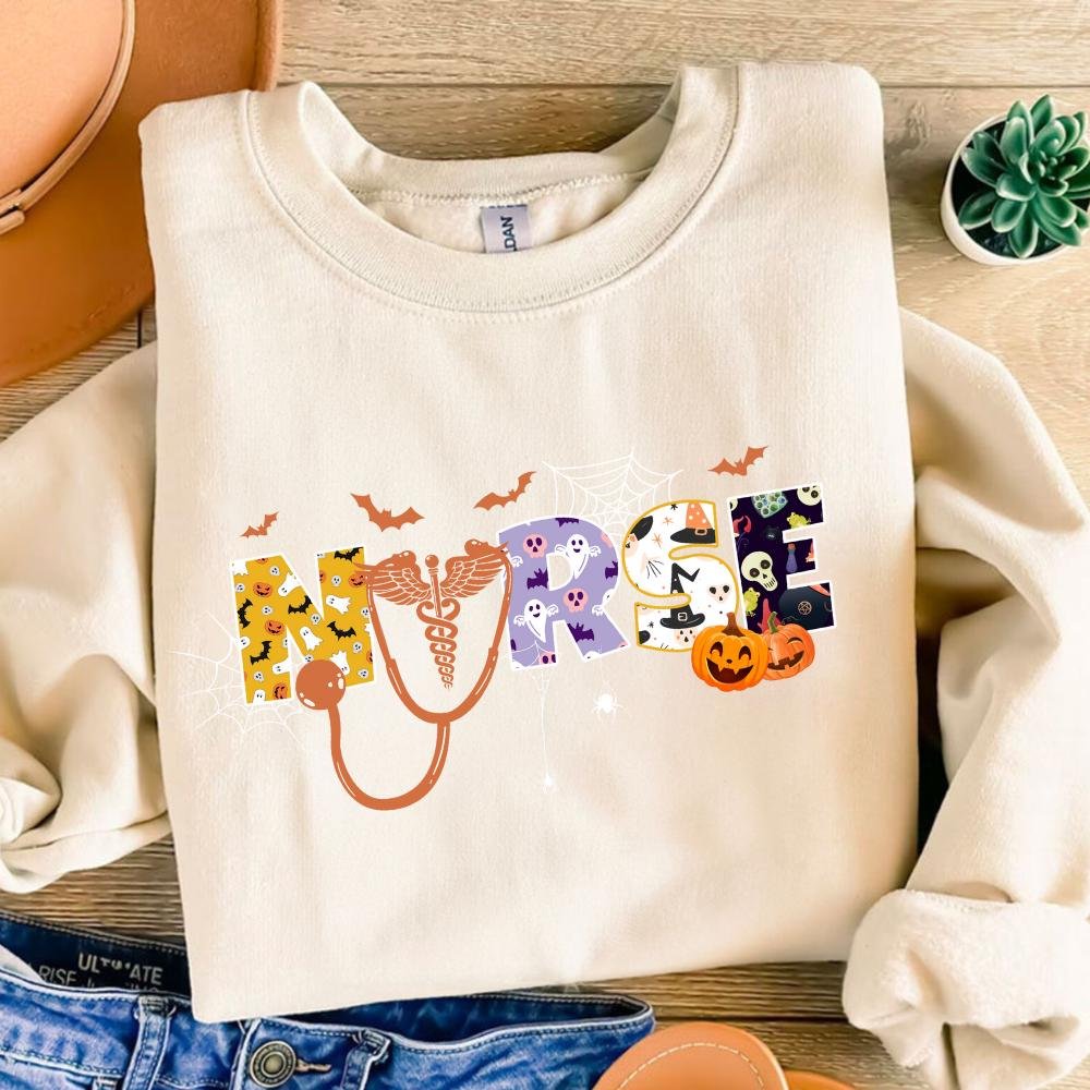 Nurse Halloween Png, Nurse Fall Halloween Sublimation Shirt Png Files, Halloween Nursing Sublimation, Nursing Png, Insta