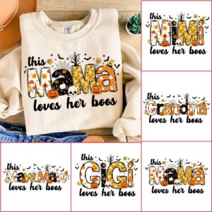 This Grandma Loves Her Boos Png, Halloween Nana Bundle Png, Cute Ghost Png,Halloween Mama with Kids name, Spooky Mama Pn