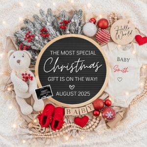 Christmas Pregnancy Announcement Digital Baby Announcement December Pregnancy Gender Neutral Social Media Reveal Templat