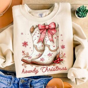 Howdy Christmas Png, Western Christmas Png, Holiday Png, Cowgirl Christmas Png, Aesthetic png, Retro Christmas Png, Coqu