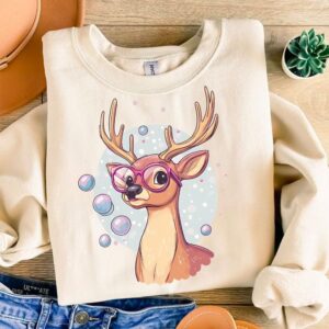 Iridescent Reindeer PNG - Christmas Designs For T-Shirts - Retro PNG - Reindeer Design - Retro Christmas Designs - Coque