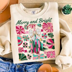 Colorful Coquette Glitter Christmas Tree Png, Boho Floral Christmas Png, Pink Christmas, Dalmantian Dots, brushstroke, G