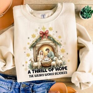 A Thrill Of Hope Png, Nativity Scene Christmas Png, Coquette Jesus Christmas Png, Hand Drawn, Baby Jesus Png, Oh Holy Ni