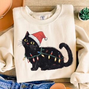 Funny Christmas Cat with Christmas Light Png,Meowy Christmas Png,Cute, Cat Lover Christmas Png, Xmas Cat Mom PNG, Christ