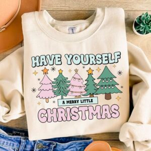Have Yourself a Merry Little Christmas Png, Pink Christmas Tree Png, Xmas Holiday, Merry and Bright Png, Holly Jolly, Ti