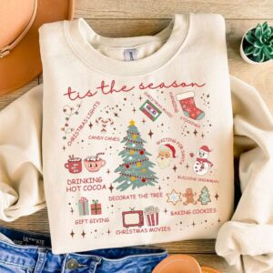 Retro Christmas PNG, Xmas PNG, Tis The Season Christmas PNG, Trendy Festive Png, Hot Cocoa Png, Cute Santa Holiday Subli