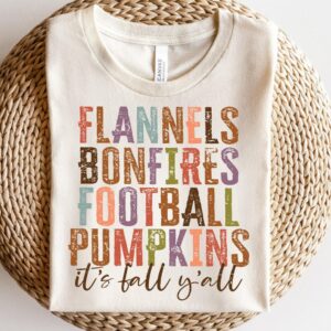 Retro It's Fall Y'all PNG, Flannels Bonfires Football Pumpkins, Fall Vibes Png, Fall Pumpkins Sublimation, Fall Autumn P