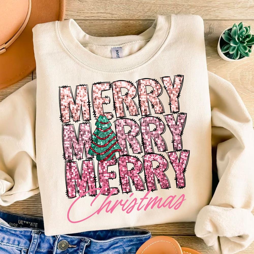 Merry merry merry christmas faux Sequin png,glitter christmas png, Faux Glitter Christmas Png Sublimation, christmas cak