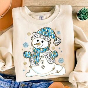 Colorful Glitter Christmas Snowman Png, Winter Snowman Png, Blue Christmas Png, Coquette Bow Brushstroke, Kid Christmas,