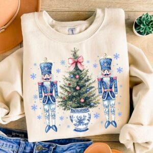 Chinoiserie Nutcracker Christmas PNG, Preppy Christmas Png, Christmas Tree, Pink Christmas Png Sublimation, Holiday Vibe
