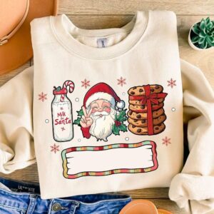 Personalized Christmas Png, Christmas Kids Name PNG, Merry Christmas Png, Retro Santa Claus Png, Glitter Brushstroke, Ki
