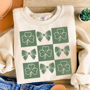 St Patrick's Day Checkered PNG, Coquette St Patty's Day png, Lucky Shamrock PNG, St Patricks Coquette Png, Lucky Charm P