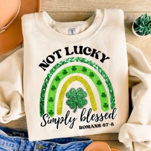 St Patrick's Day Not lucky simply blessed PNG, Coquette St Patty's Day png, Lucky Shamrock PNG, St Patricks Coquette Png