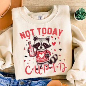 Raccoon Not today cupid png, Valentine Coquette Png, Valentine's Day, Love Png, Sublimation Designs, Retro Valentine Png