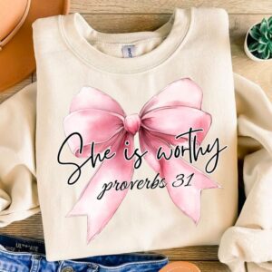 Pink coquette She is worthy png, Valentine Coquette Png, Valentine's Day, Love Png, Sublimation Designs, Retro Valentine