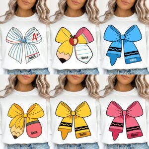 Teacher coquette bows png bundle, teacher appreciation png,school bow png, pencil bow png, crayon bow png, school coquet
