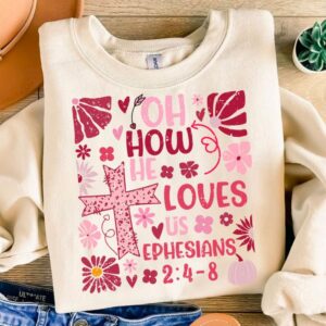 Oh how he loves us ephesians png, Valentine Coquette Png, Valentine's Day, Love Png, Sublimation Designs, Retro Valentin
