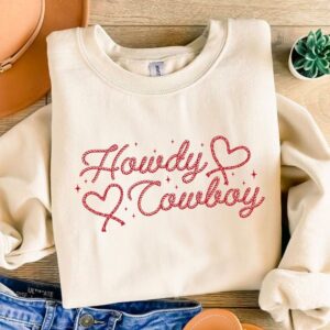 Valentine Howdy cowboy png, Valentine Coquette Png, Valentine's Day, Love Png, Sublimation Designs, Retro Valentine Png
