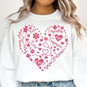 Valentine Nurse Love Care Empathy png, Valentine Coquette Png, Valentine's Day, Love Png, Sublimation Designs, Retro Val