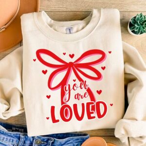 Valentine You are loved png, Valentine Coquette Png, Valentine's Day, Love Png, Sublimation Designs, Retro Valentine Png