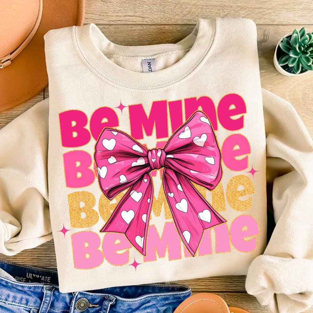 Be mine Valentine Coquette Bow png, Valentine Coquette Png, Valentine's Day, Love Png, Sublimation Designs, Retro Valent