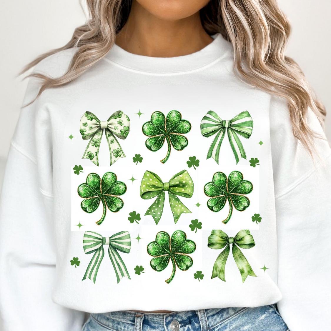 St Patrick bow Shamrock PNG, Coquette St Patty's Day png, Lucky Shamrock PNG, St Patricks Coquette Png, Lucky Charm Png,
