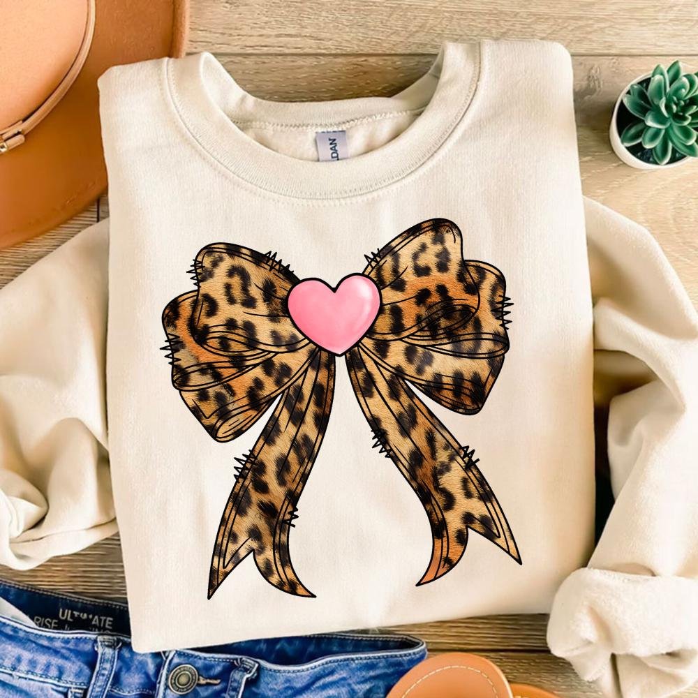 Valentine Leopard bow png, Valentine Coquette Png, Valentine's Day, Love Png, Sublimation Designs, Retro Valentine Png