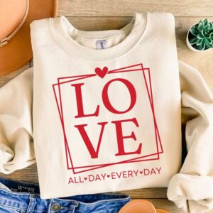 Valentine Love all day all night png, Valentine Coquette Png, Valentine's Day, Love Png, Sublimation Designs, Retro Vale