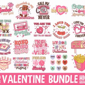 Retro Valentine png Bundle, Valentine Coquette Png, Valentine's Day, Love Png, Sublimation Designs, Retro Valentine Png